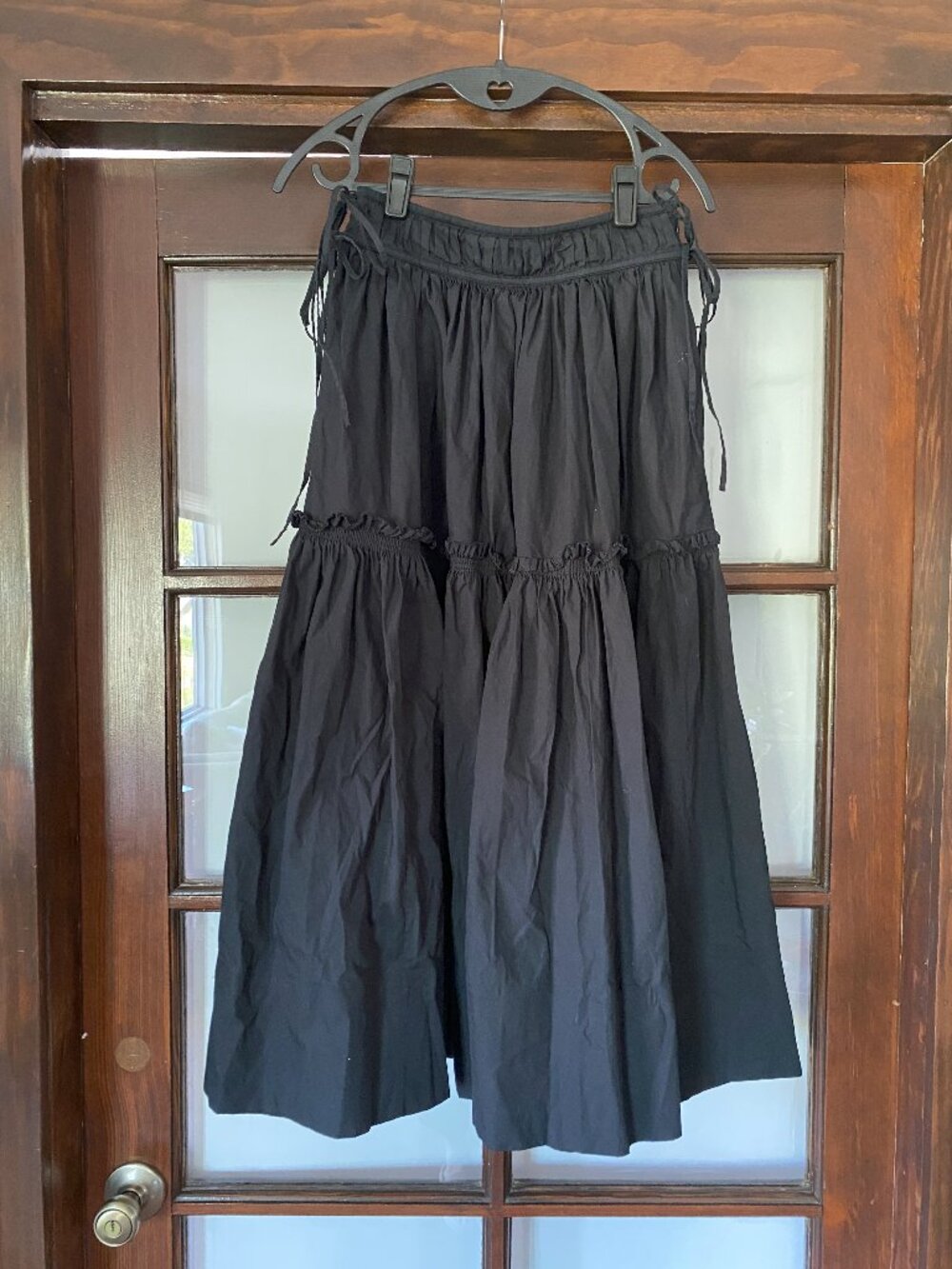 Hunter Bell Cooper Black Poplin Maxi Skirt